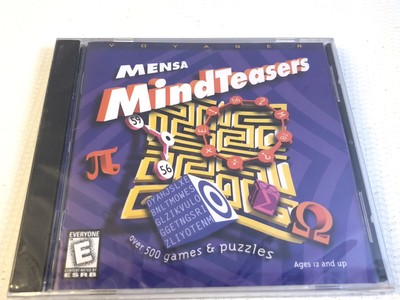 MENSA Mind Teasers PC CDROM 500+ GAMES PUZZLES IQ Test Thinking Skills 3.1 95 98