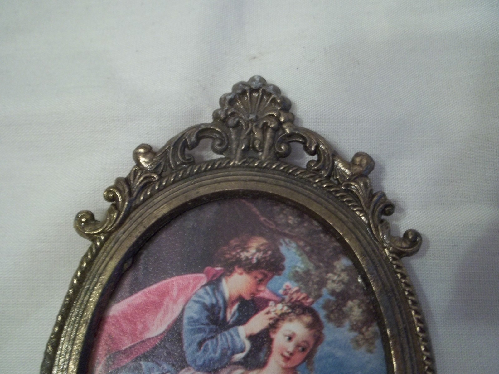 Vintage 1990 Brass Ornate Made In Italy Oval Frames-5 Inch-Set of 3