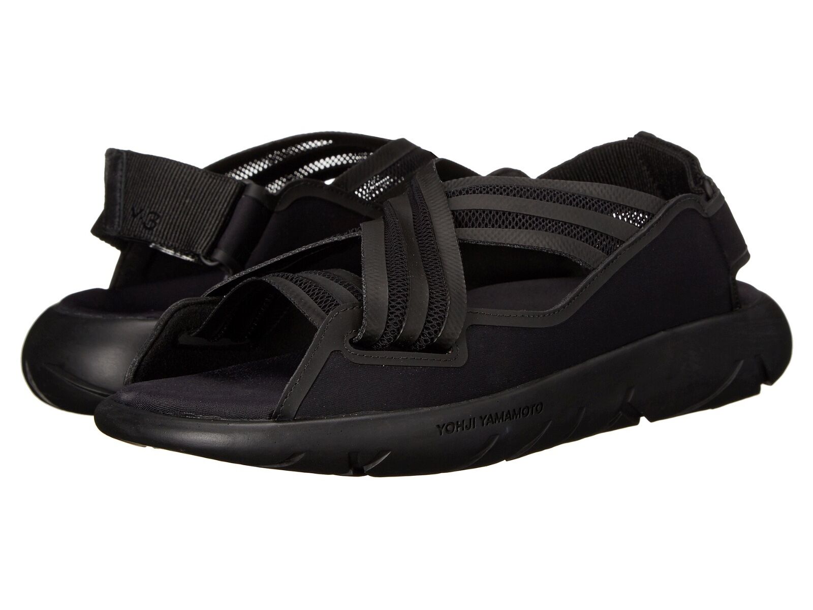 Y-3 by Yohji Yamamoto QASA ELLE SANDAL Black Strapped Wedges Y-3 by Yohji Yamamoto QASA ELLE SANDAL Black Strapped Wedges