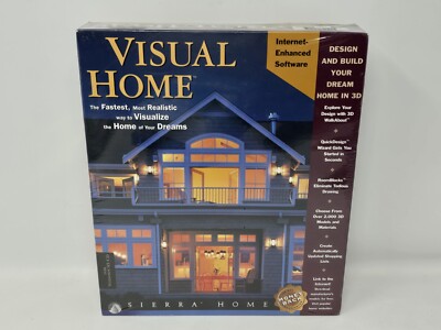 Visual Home by Sierra Home - Vintage 1998 Windows PC Software - New & Sealed