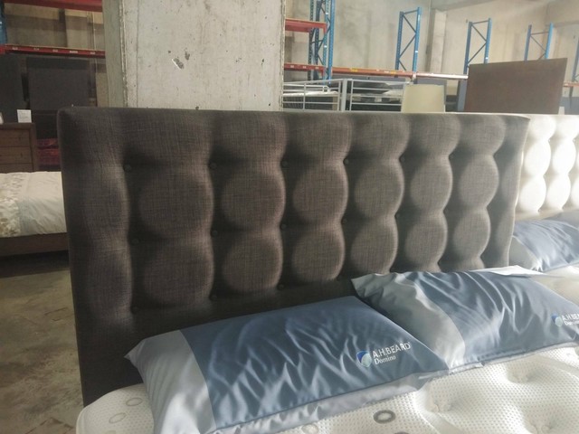 Queen Grey Studded Headboard- Floor Stock Only | Beds | Gumtree