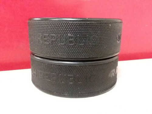 Vintage Rubena Official Hockey Pucks Made In Czechoslovakia Lot of 2