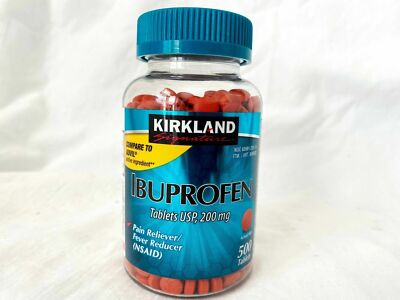 NEW Kirkland Ibuprofen 200mg Generic Motrin or Advil Pain Fever 500 or 1000 ct