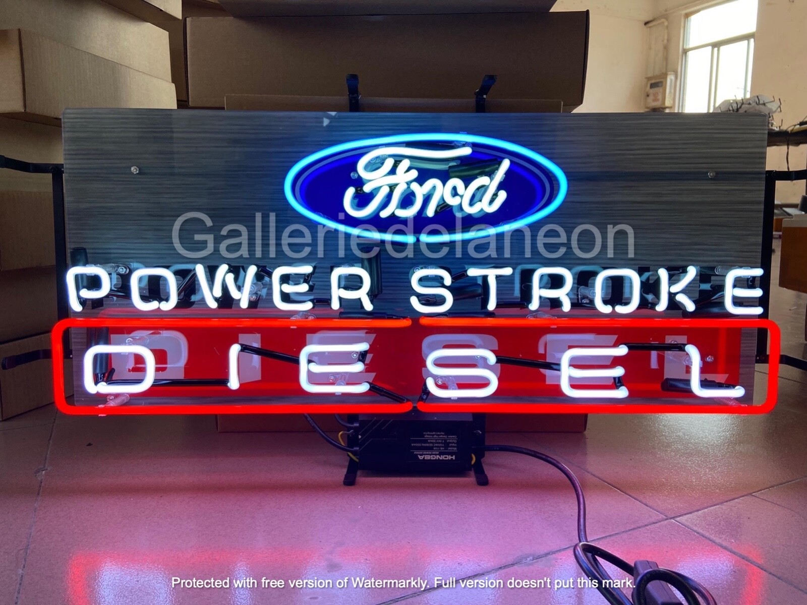 Neon Ford Power Stroke Sign