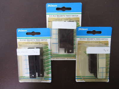 Lot of 3, Philmore N.O./N.C. Magnetic Reed Switch, No. 30-10072 (L ED)