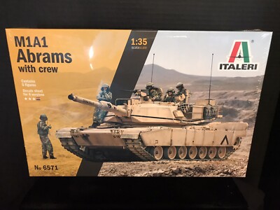 ITALERI 6571 M1A1 ABRAMS WITH CREW MODEL KIT-NIB-1:35 SCALE