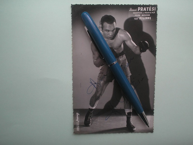 Carte Photo Boxe Boxing Honore Pratesi  DéDicasse Autographe Signé Par Le Boxeur