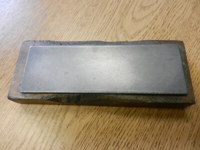 Vintage EZE Lap Diamond Stone 6'' x 2'' In Wooden Block Used
