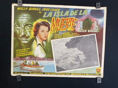 1955- WILLY BIRGEL- INGE EGGER - Toteninsel - Orignl Mexican Lobby Card- 16''x12''