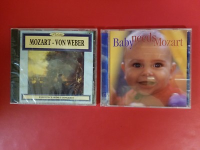 2 CDs Mozart - Von Weber Clarinet Concerti +Baby Needs Mozart 8712155037511 New