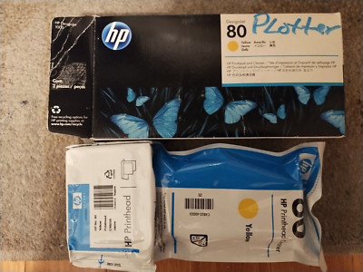 2018 Genuine HP #80 Yellow Printhead / Cleaner C4823A DESIGNJET 1000 1050 Sealed