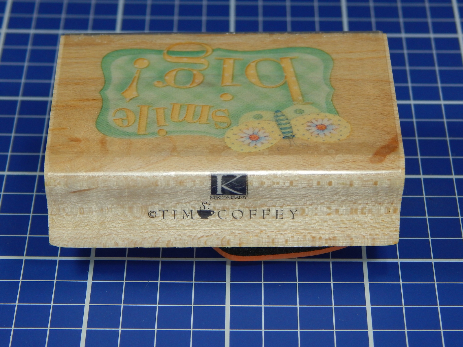 SMILE BIG, Wood Mounted Rubber Stamp by Tim Coffey, Inkadinkdo K & Company