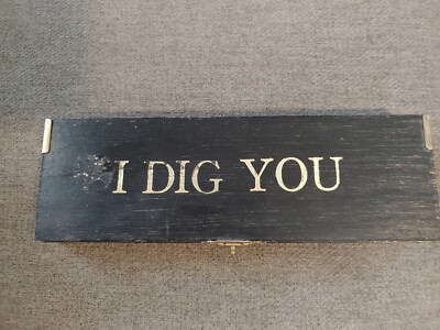 Vtg ''I Dig You'' Faux Gold Shovel Bottle Opener In Wooden Box New
