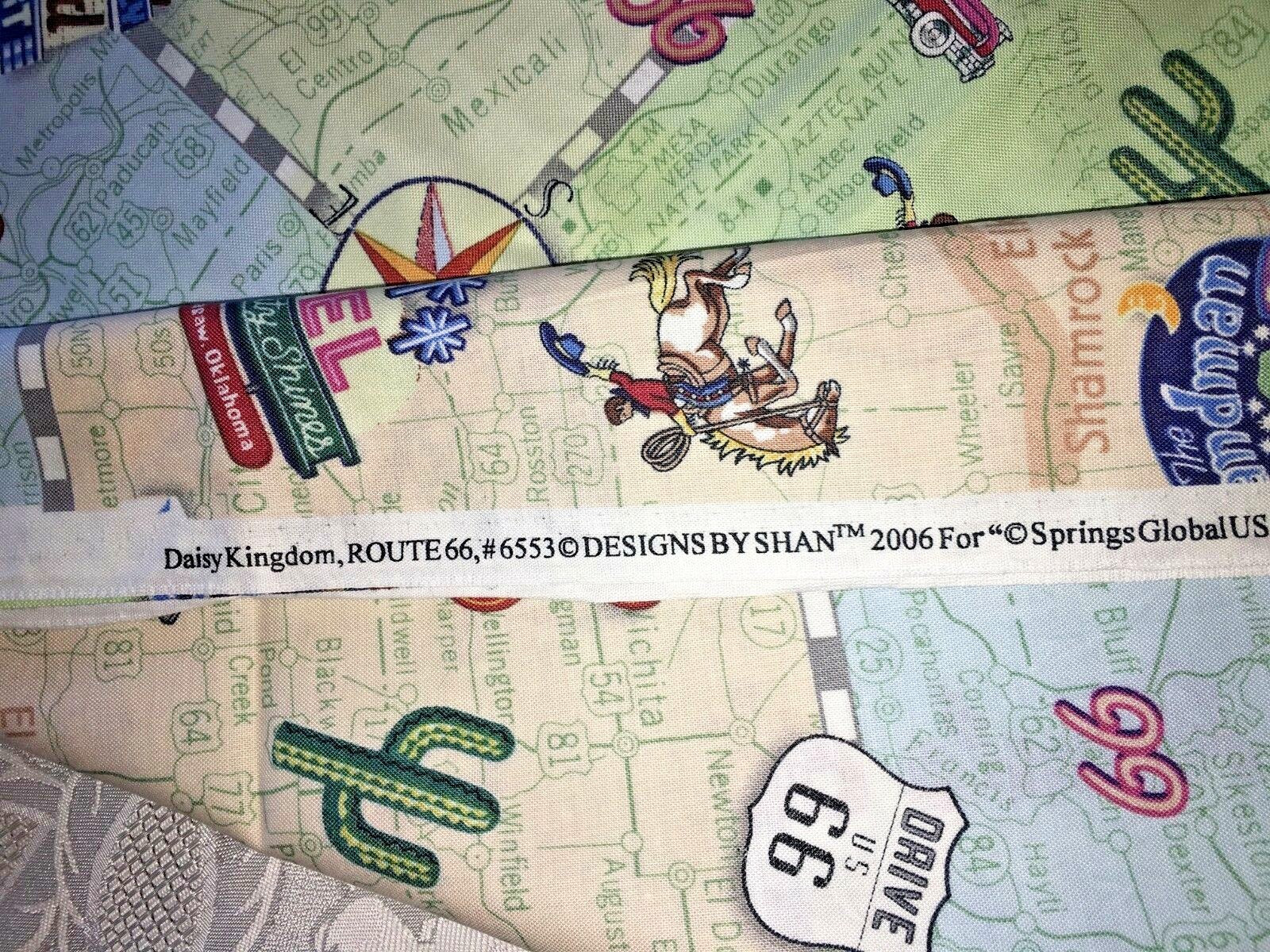 Rare Daisy Kingdom Route 66 Fabric BTY 45