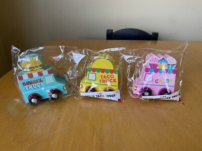 Target Toy Wooden Food Trucks Taco Cupcake Burger Lot Of 3 NIP
