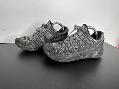 Nike Womens Lunarepic Flyknit 2 Running Shoes Black Gray Size 8 863780 041