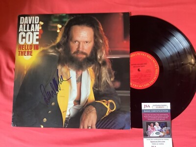 DAVID ALLEN COE SIGNED ALBUM LP RECORD COUNTRY DAC OUTLAW AUTOGRAPH JSA COA