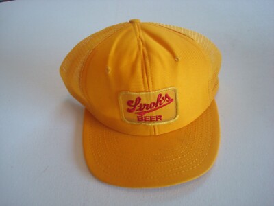 STROHS BEER TRUCKER DELONG    SCRIPT SNAPBACK BEACH GOLF HAT CAP VINTAGE K2