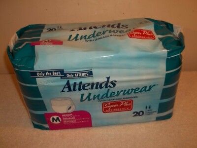 Vintage 2006 New Unopened Pack Of 20 Attends Medium Adult Underwear