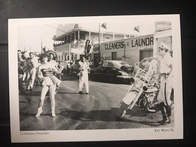 POSTCARD FLORIDA KEY WEST, DUVAL ST- COMPARSA DANCERS MARCH ON DUVAL ST -REPRO