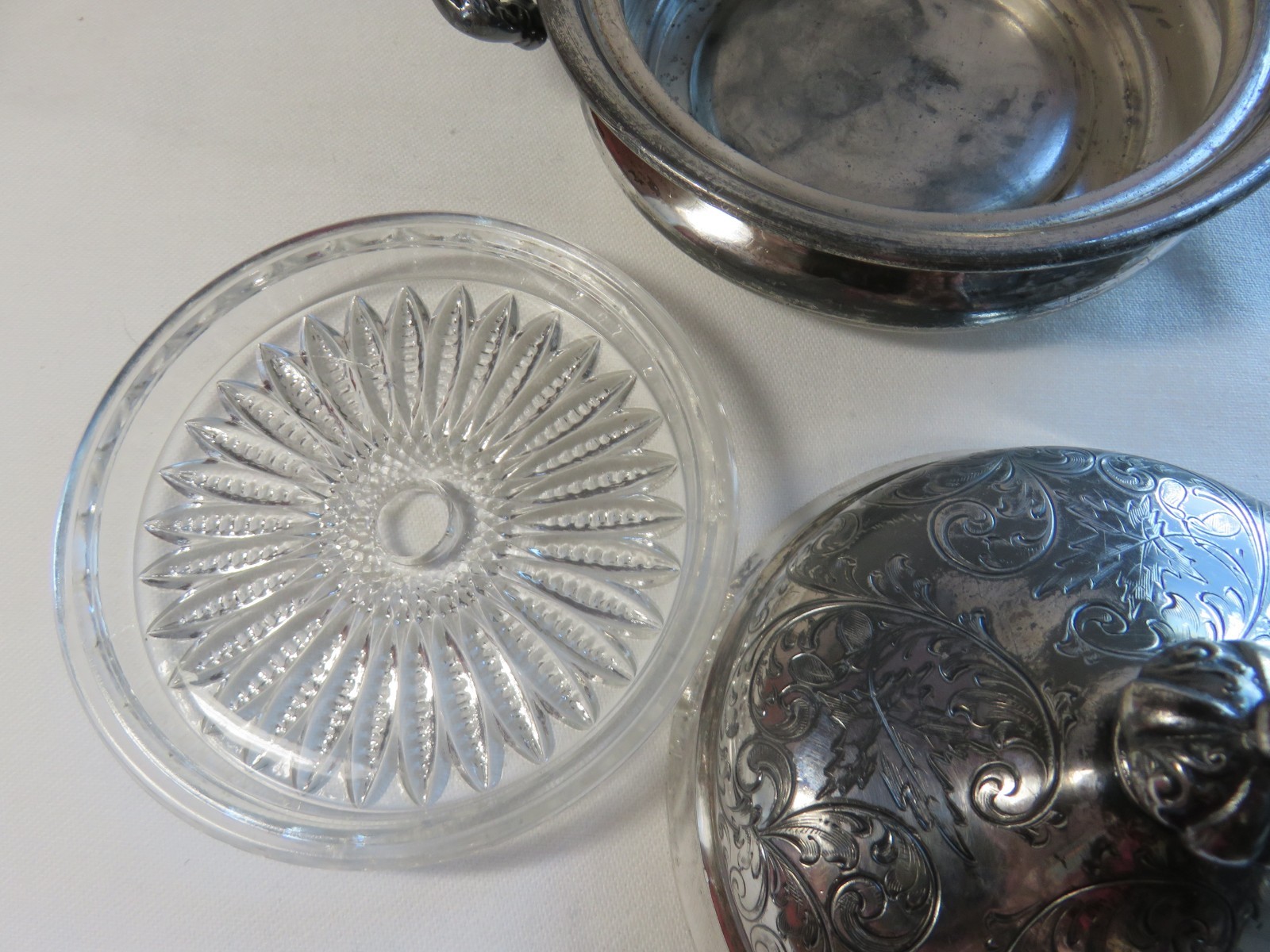 Silver Plate Butter Dish Glass Insert Toronto Standard Co.