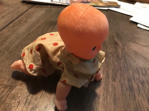 Matsushita electronics tin Plastic Crawling Baby Wind Up Toy Japan