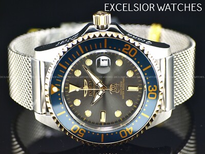 Invicta 47mm GRAND DIVER Automatic Charcoal Dial Interchangeable Strap SS Watch