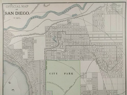 Vintage 1900 SAN DIEGO CALIFORNIA Map 11