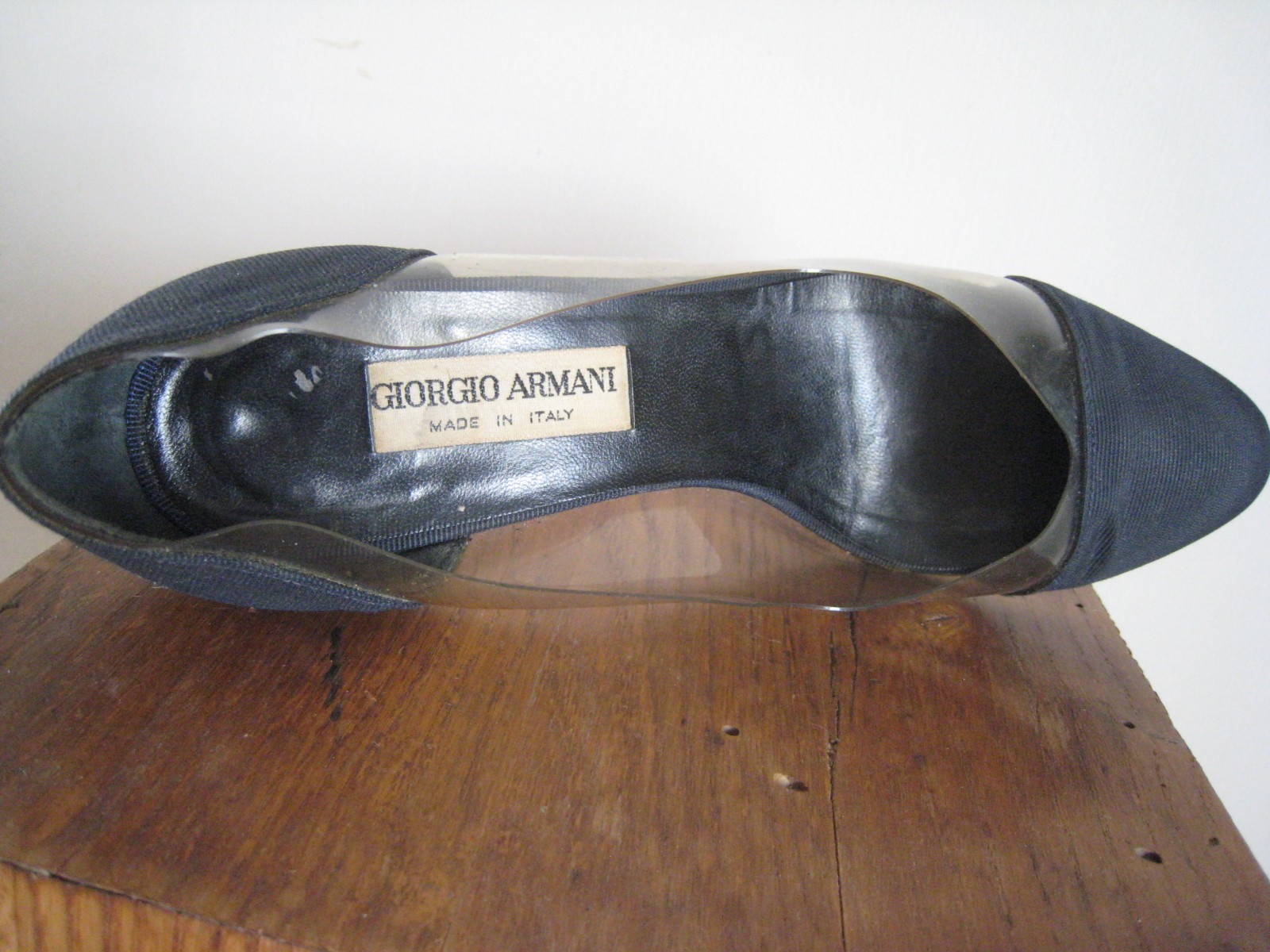 Vintage Georgio Armani Shoes - Navy and Clear Sides, Heels - Size 39