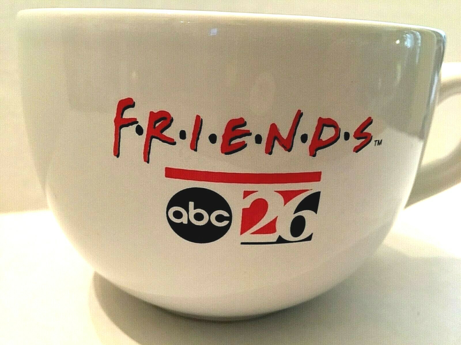 Rare  VTG Friends TV Show Oversized Mug with Show Logo, ABC logo, station Logo