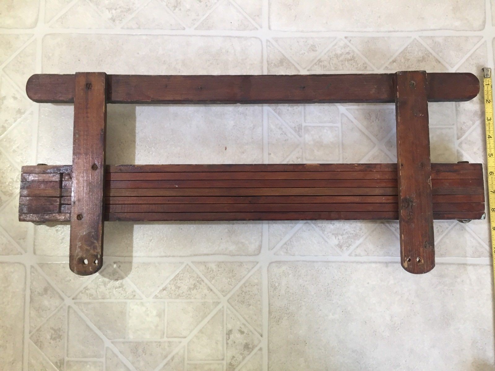 Clothes Drier Hanging Laundry Wood Drying Rack  Primitive Antique 10 arm