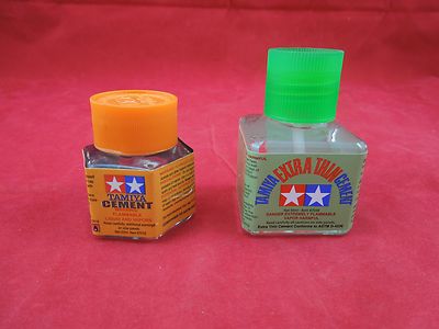 TAMIYA 87038 EXTRA THIN CEMENT 40 ml + 87012  PLASTIC MODELING CEMENT 20ml MODEL