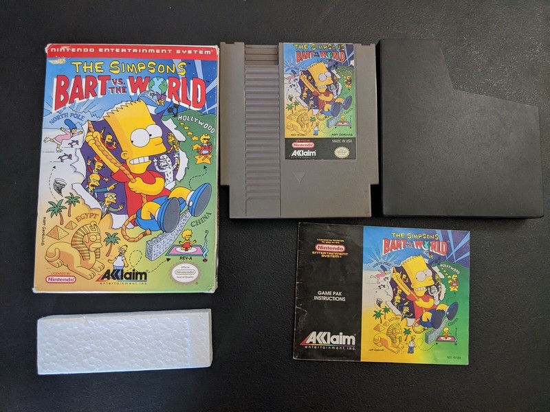 The Simpsons Bart vs the World Authentic Nintendo NES EX+ cond COMPLETE n box! 21481105053 eBay