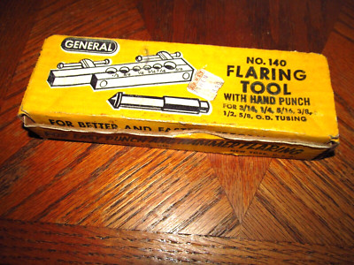 Vtg. General Hardware No.140 Flaring Tool w/Hand Punch in Original Box -New York