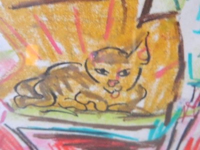 MAURICE HANSON Pastel of his Cat 