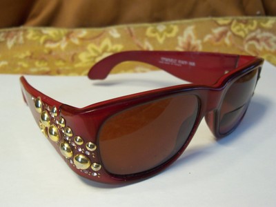 EMANUELLE KHANH RARE jeweled eye VINTAGE glasses handmade in France w/case xlnt.