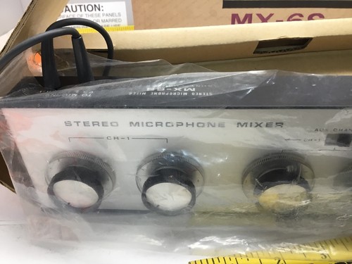 SONY Stereo Microphone Mixer MX - 6S Aux Channel NOS Silver Face Control