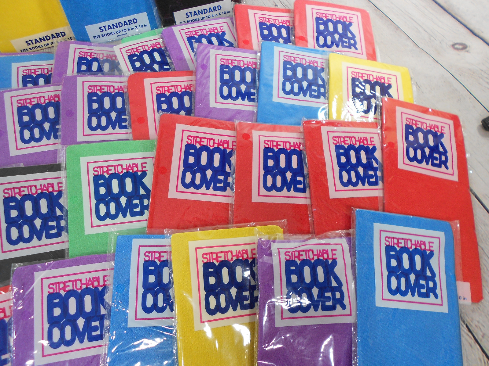 Stretchable Book Covers Lot of 50 Standard Size 8 x 10 Solid Colors