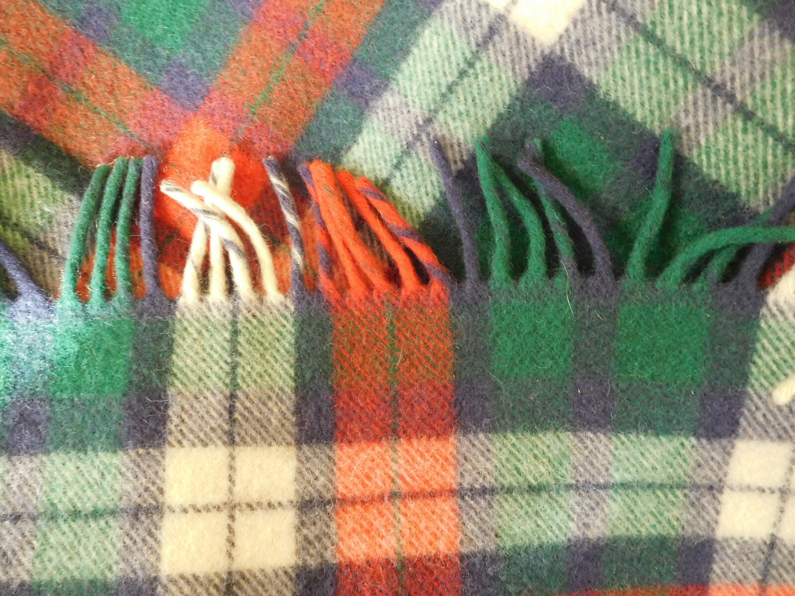 Vintage  Horner Woolen Mills Red/Green Tartan Plaid Blanket 100% Wool ~FREE SHIP