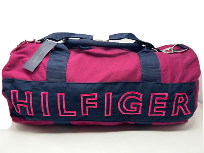 Pink tommy hilfiger duffle bag sale