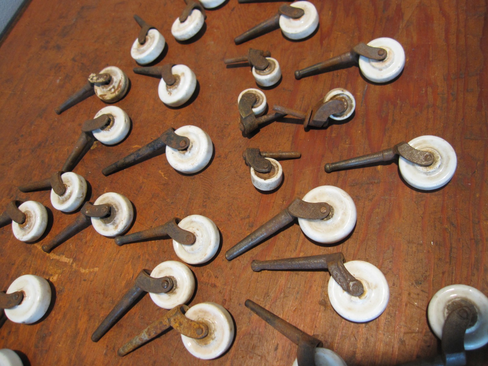 Vintage Porcelain Caster Wheels Antique Porcelain Caster Wheels Furniture Wheels