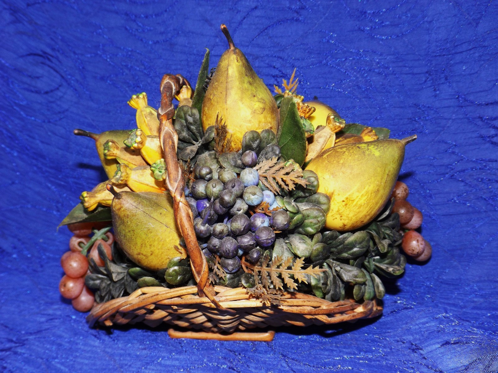 Small Basket Of Faux Fruit