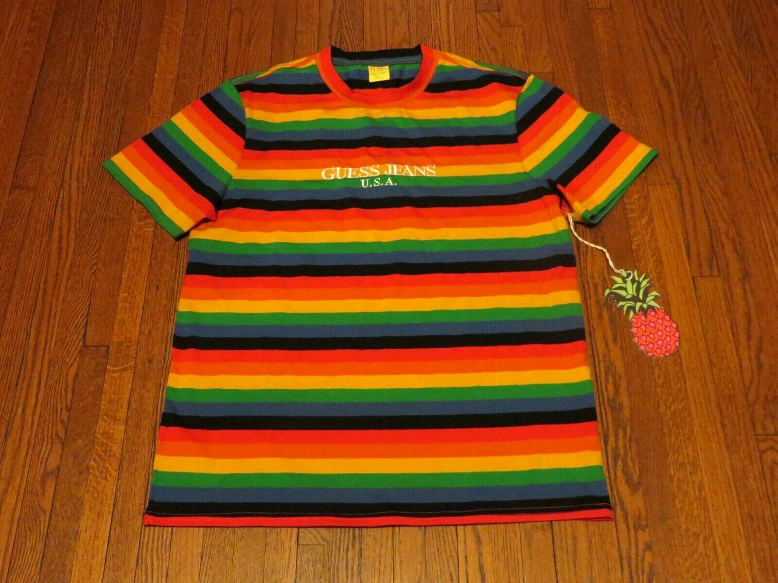 AJh,guess colorful striped shirt 