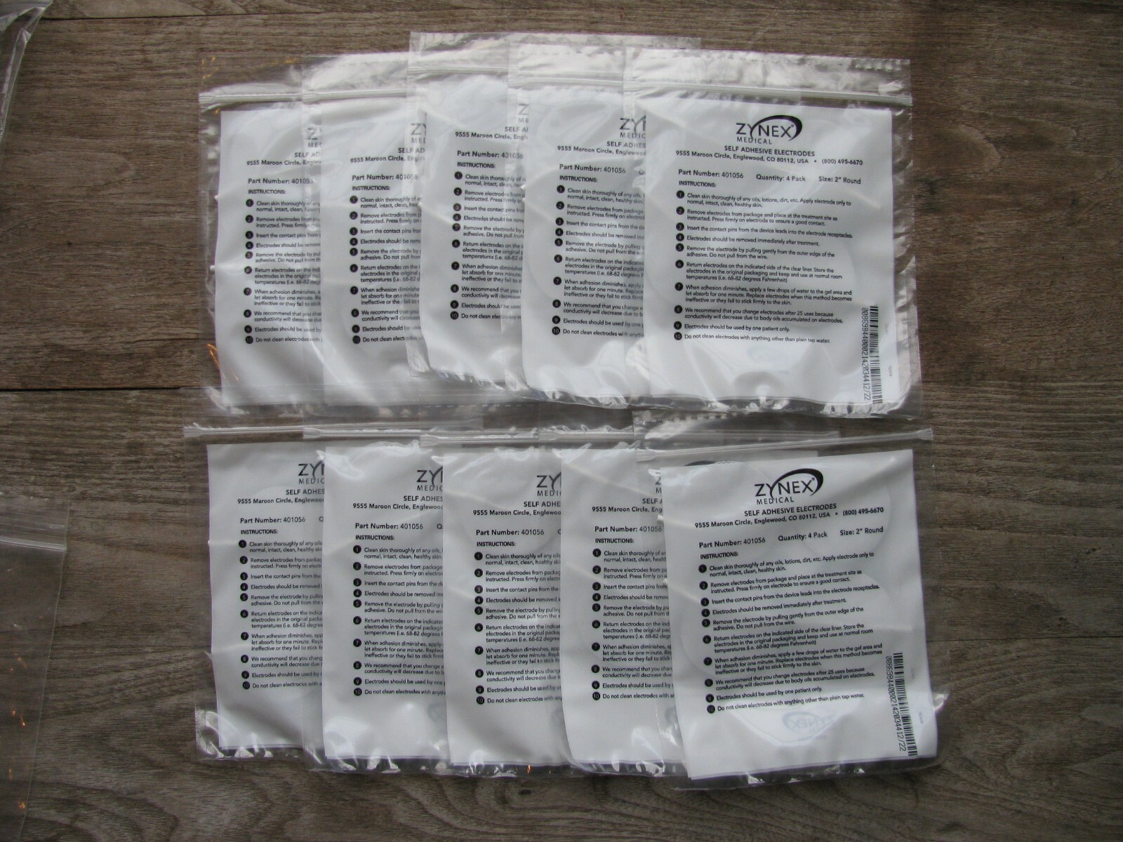 Zynex Medical Tens Unit Electrodes 2" Round Pads 40 10 Packs of 4 NEW