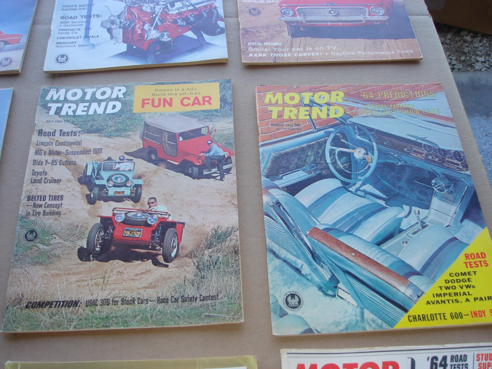 Lot of 12 VINTAGE 1963 MOTOR TREND CAR MAGAZINE Complete Year Chevy Ford Mopar
