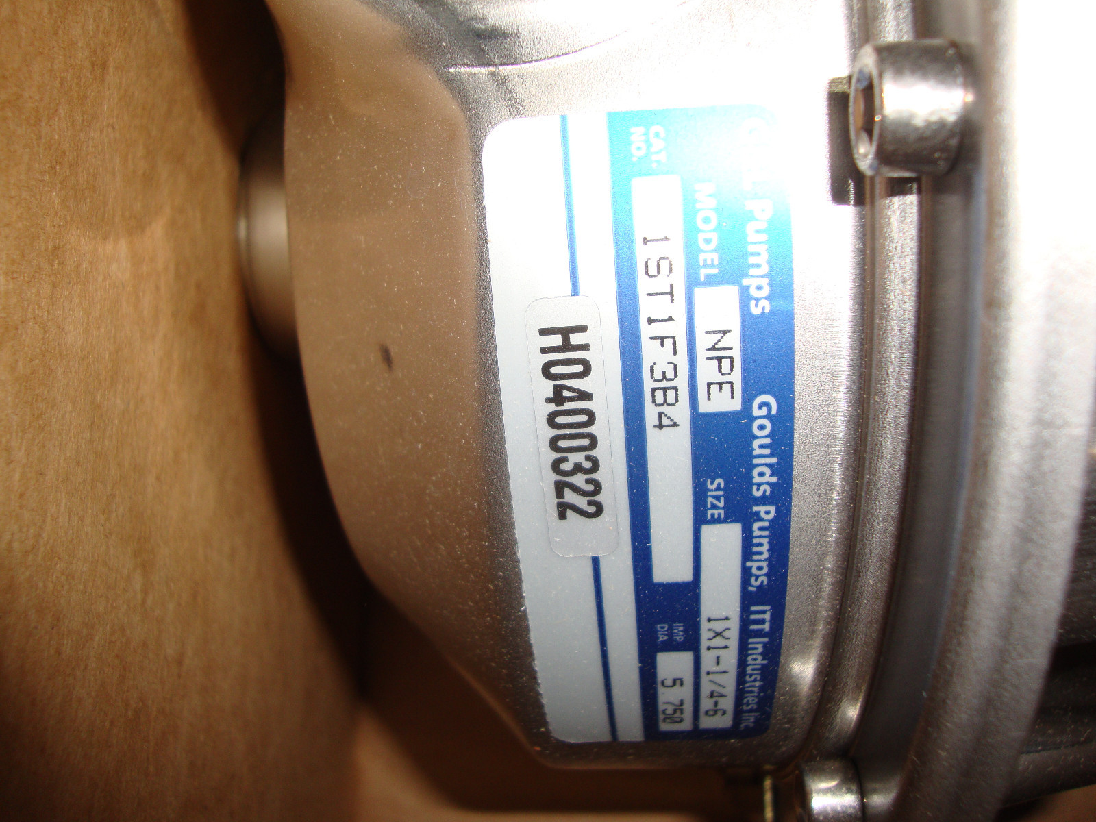 Goulds 1ST1F3B4 G&L NPE CENTRIFUGAL PUMP Sku 2