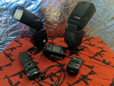 Canon Speedlight kit godox tt600, neewer 32x32 softbox, pixel shutter release