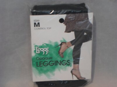 L'eggs Thin Control Top Leggings Women's Size Medium Opaque Black            B32