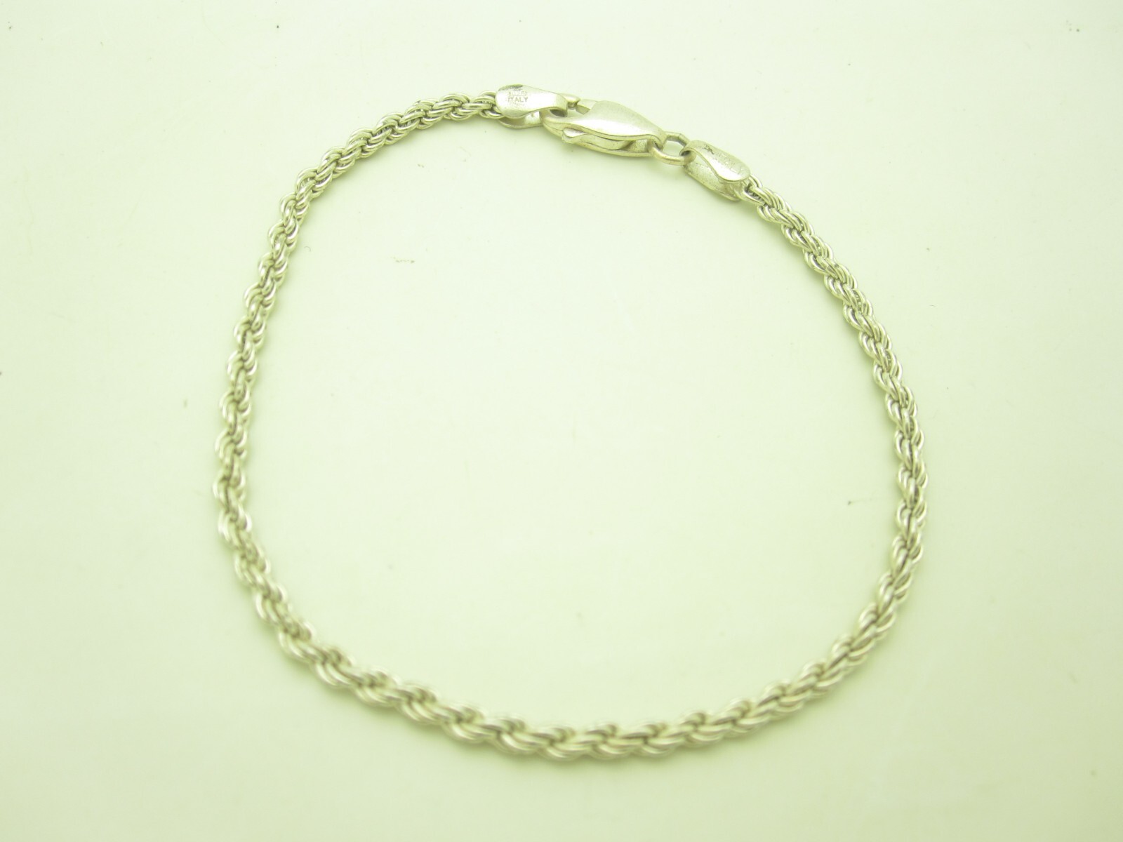 Sterling Silver 2.3mm Textured Rope Chain Bracelet 7.0 EBG
