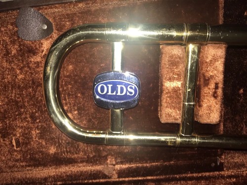 Vintage Olds Trombone In Leather Case